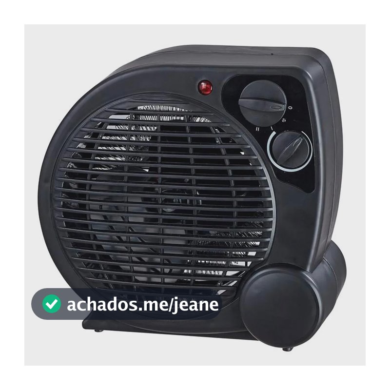Aquecedor Elétrico 110v Portátil A Ar Ventilador Quente Preto Aq04 - Mimo Style