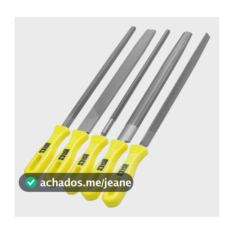 Kit de Limas Manuais Evofix 5 Peças, Para Afiar Facões e Motosserras