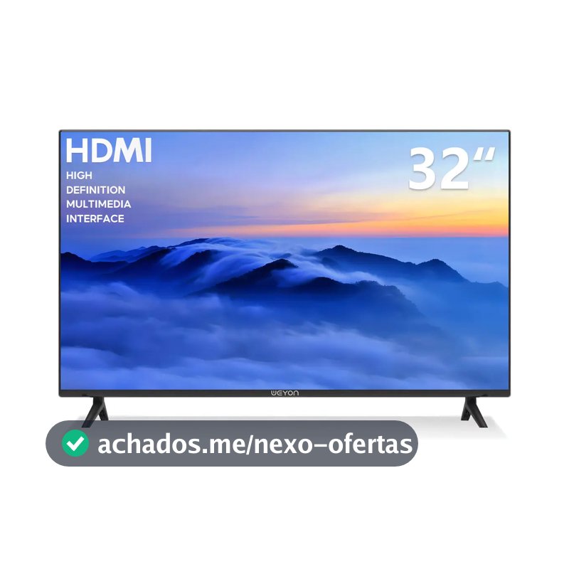 TV 32 Polegadas Digital HD 2 HDMI 2 USB VGA para Sala Quarto Escritório Imagem Nítida e Conexões Versáteis