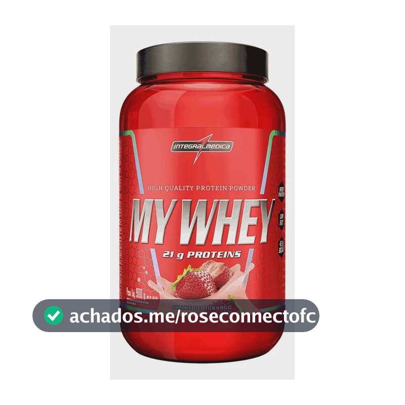 My Whey Shake De Morango 900g Integralmédica Whey Protein 21g Proteína BCAA Aminoácidos Suplemento Alimentar Ganho Massa Muscular Hipertrofia Recuperação Pós Treino Low Carb Rápida Absorção
