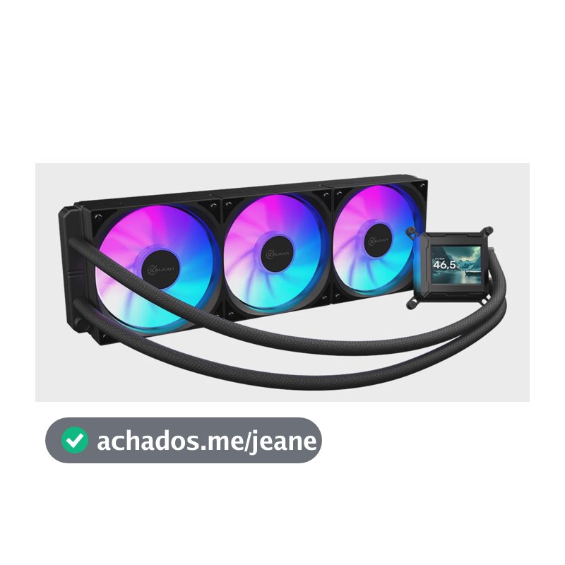 Water Cooler Kalkan Aura Com Tela Lcd 360mm Argb Intel Amd Preto