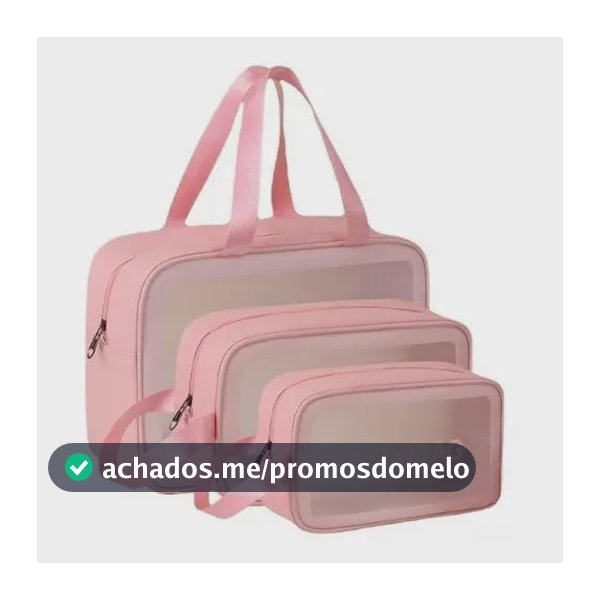 Necessaire Sem Gênero Washbag Kit Necessaires Rosa Liso