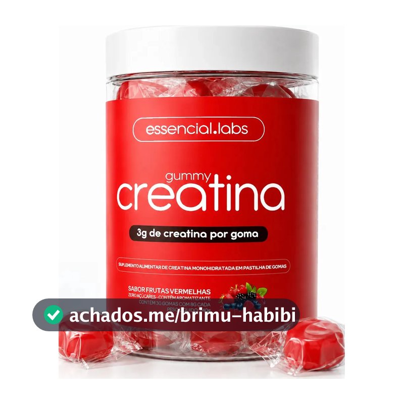 GUMMY de CREATINA PURA com 3g de Creatina por Gummy - 30 Doses - Sabor Frutas Vermelhas