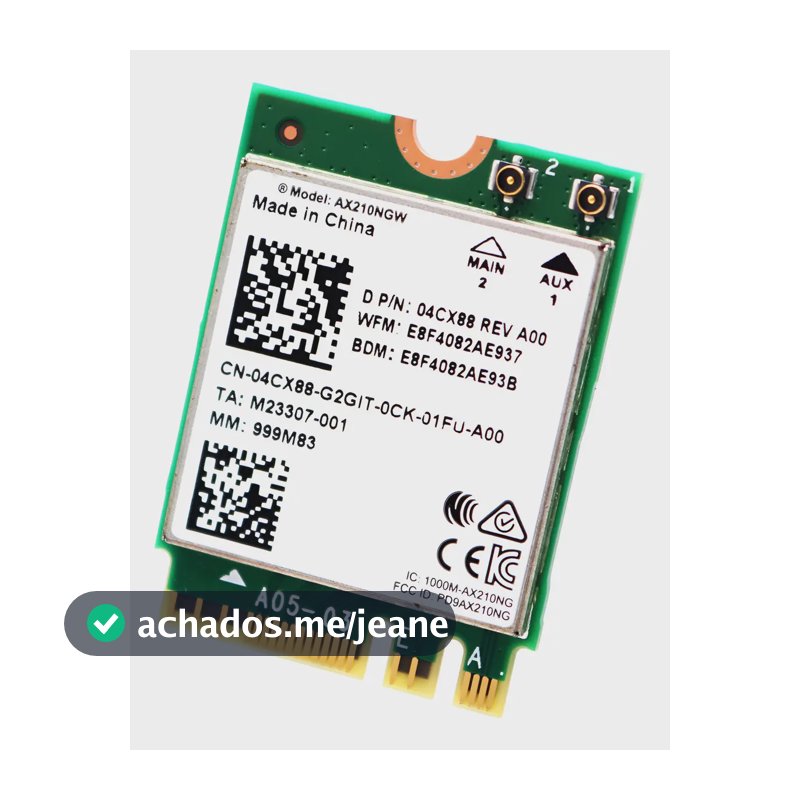 Placa de Rede Wi-Fi 6E Kromosconexoes AX210NGW Bluetooth 5.3 5400Mb