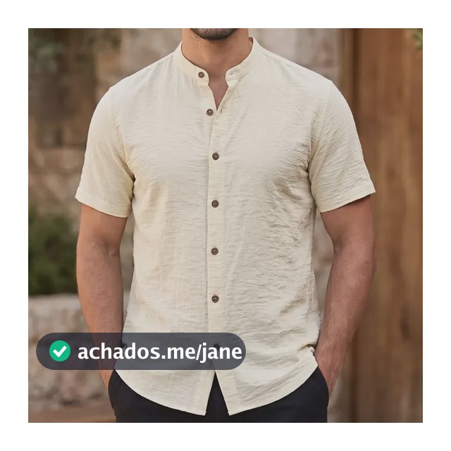 Camisa Gola Padre Masculina Manga Curta Social Verão Festa