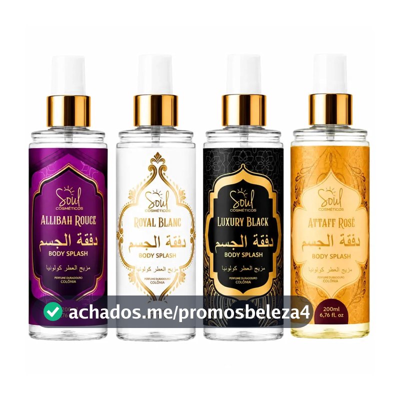 Body Splash Arabe C/4un 200ml Perfume Feminino de Luxo Alta Concentração