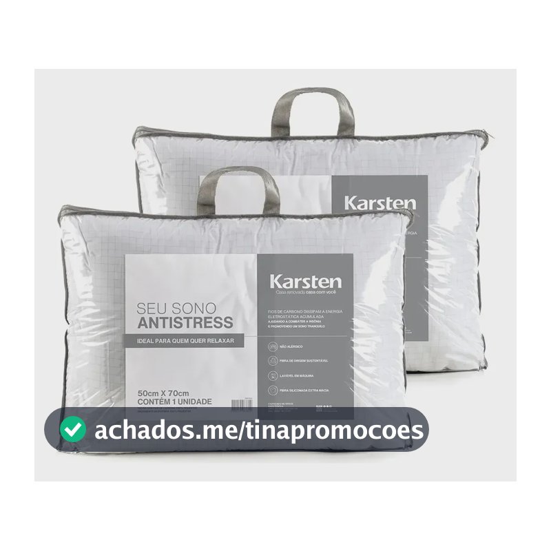 Kit 2 Travesseiros Antialérgico 50x70cm Hotelaria Karsten