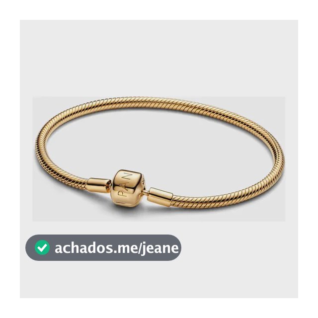 Bracelete De Ouro Em Trama E Fecho Oval Pandora