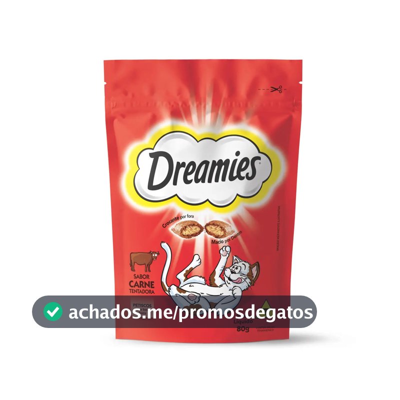 Petisco Dreamies Carne Gatos Adultos 80g