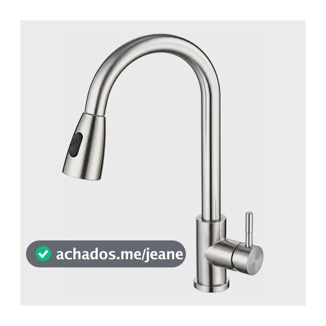 Torneira Cozinha Gourmet Monocomando Extensivel Aço Escovado Prateado Escovado