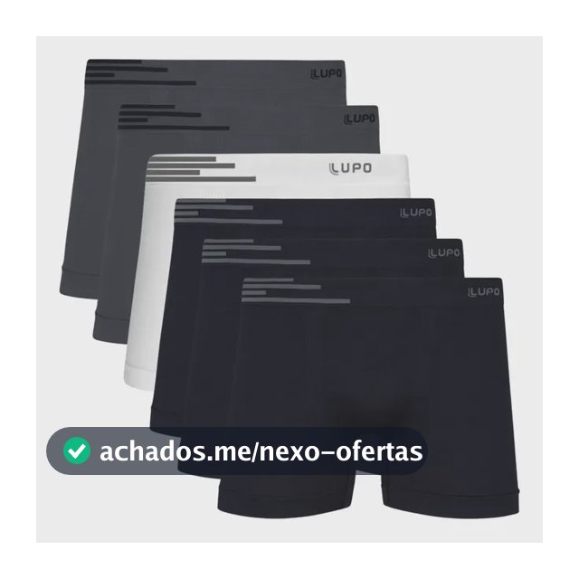 Kit 6 Cuecas Lupo Boxer Poliamida Sem Costura Box Masculina