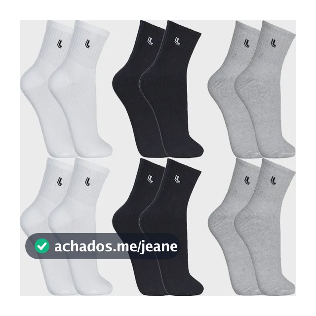 Kit 6 Pares Meias Lupo Algodão Cano Médio Alto Original