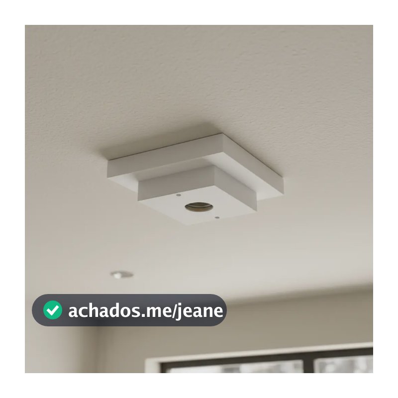 Plafon Plafonier Lustre Quadrado Bocal Porcelana E-27 Teto 110v/220v (bivolt) Branco