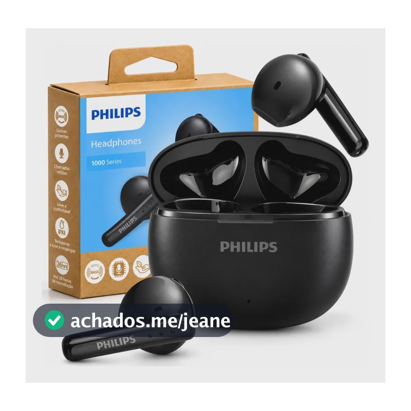 Fone Ouvido Sem Fio Bluetooth 5.4 Philips Tat1139 Original Preto