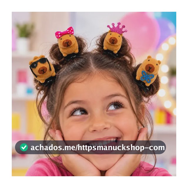 Kit 4 Presilhas Capivara Cabelo Maluco Fofa Infantil Criança Marrom