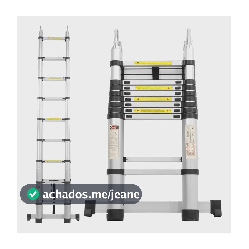 Escada Alumínio Telescópica 5.6m 18 Degraus - Multifuncional