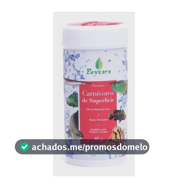 Racao Para Peixe Carnivoros De Superficie 85g Poytara