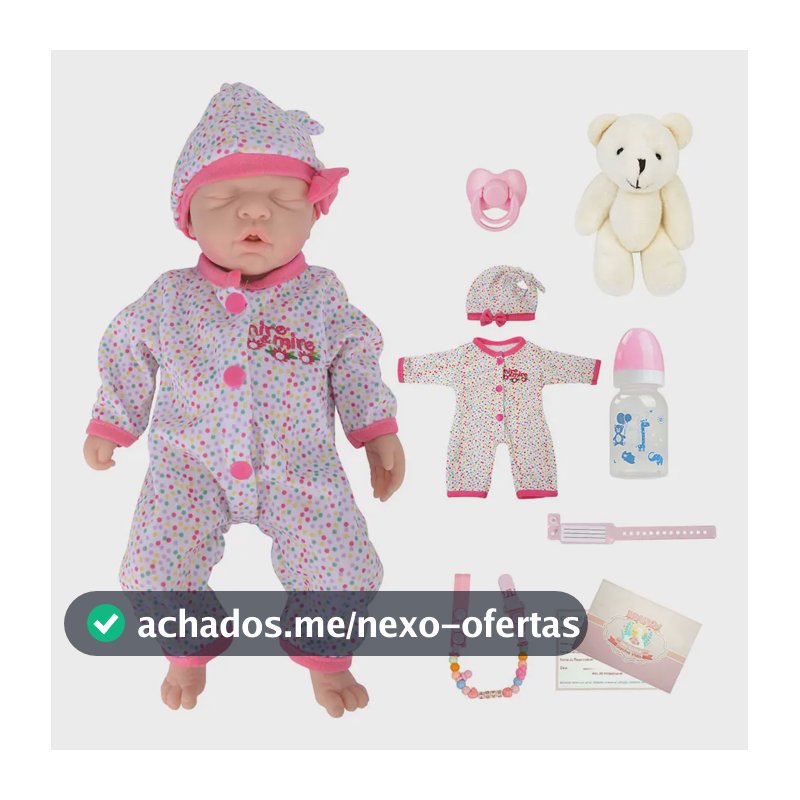 Brastoy Bebê Reborn Boneca Silicone Sólido Menina 35cm