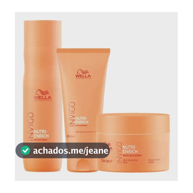 Kit Wella Invigo Nutri Enrich Sh 250 + Cond 200 + Masc 150