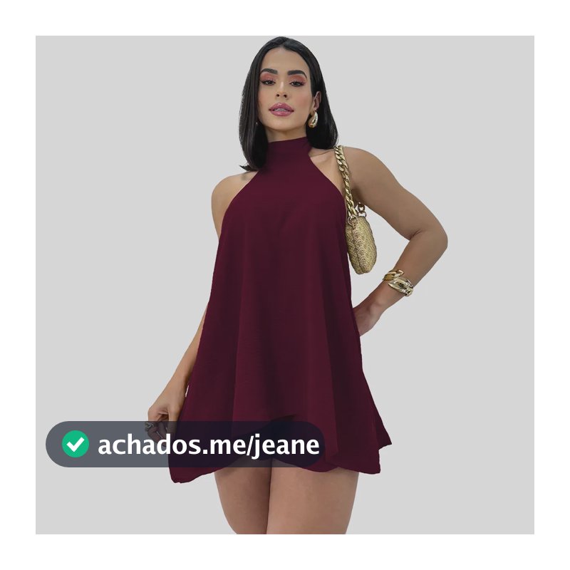 Conjunto Feminino Vestido Soltinho Frente Unica Short Verão Vinho Único