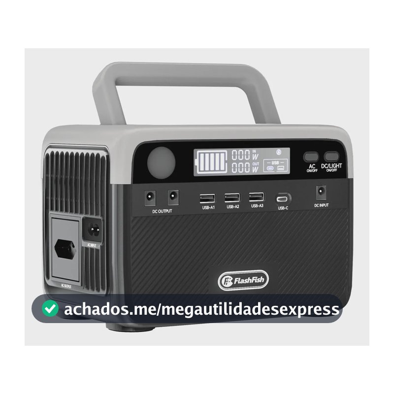 Flashfish 300w Estação de baterias LiFePo4 Solar Gerador Suporta carregamento e descarga simultâneos do UPS