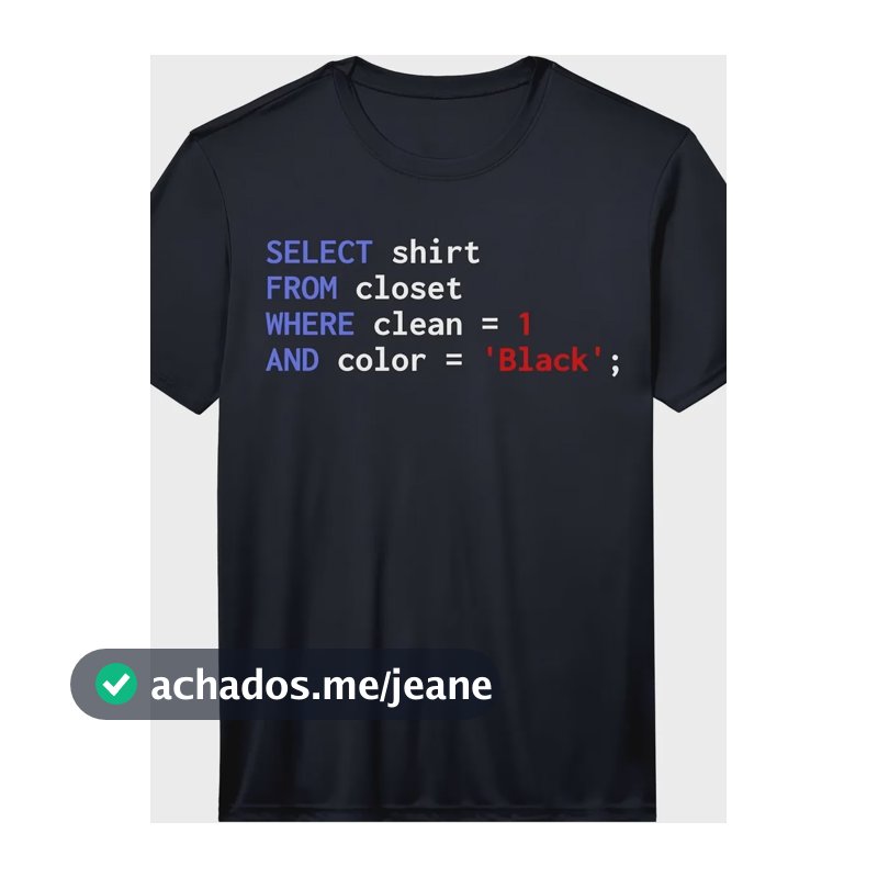 Camiseta Gráfica Engraçada Do Sql Query Programmer Para Home