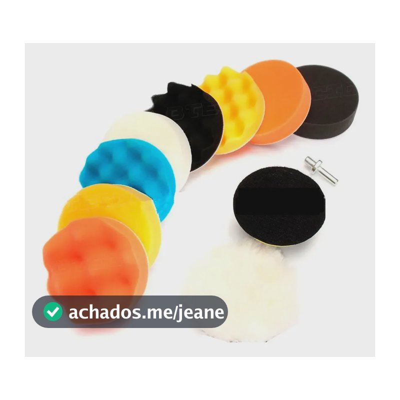 Kit Polimento Automotivo 3 Pol. 11pçs Boinas P/ Furadeira