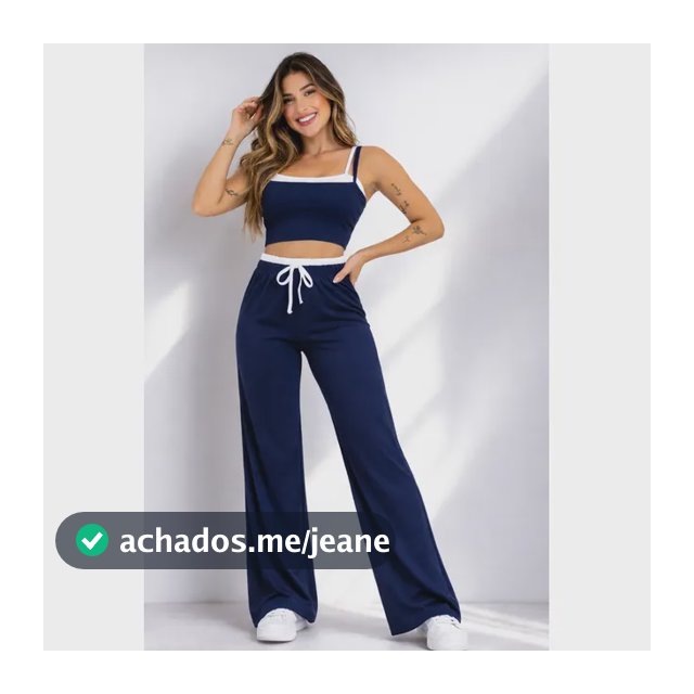 Conjunto Ribana Top De Alcinhas E Calça Pantalona Cós Alto