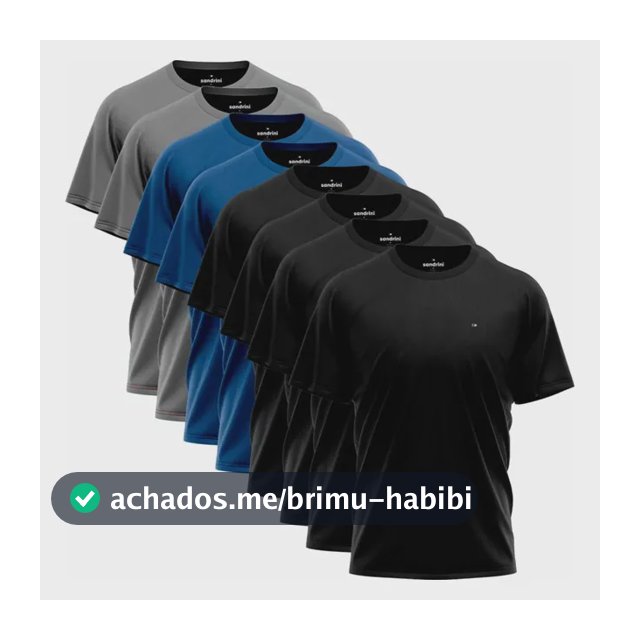 Kit 8 Camisas Sandrini Dry- Fit Masculina Caminhada Academia