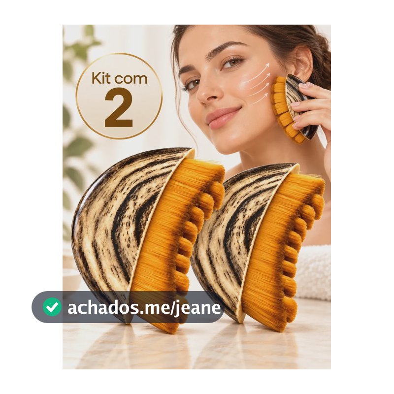 Kit 2 Escova Facial Massageadora Drenagem Linfática