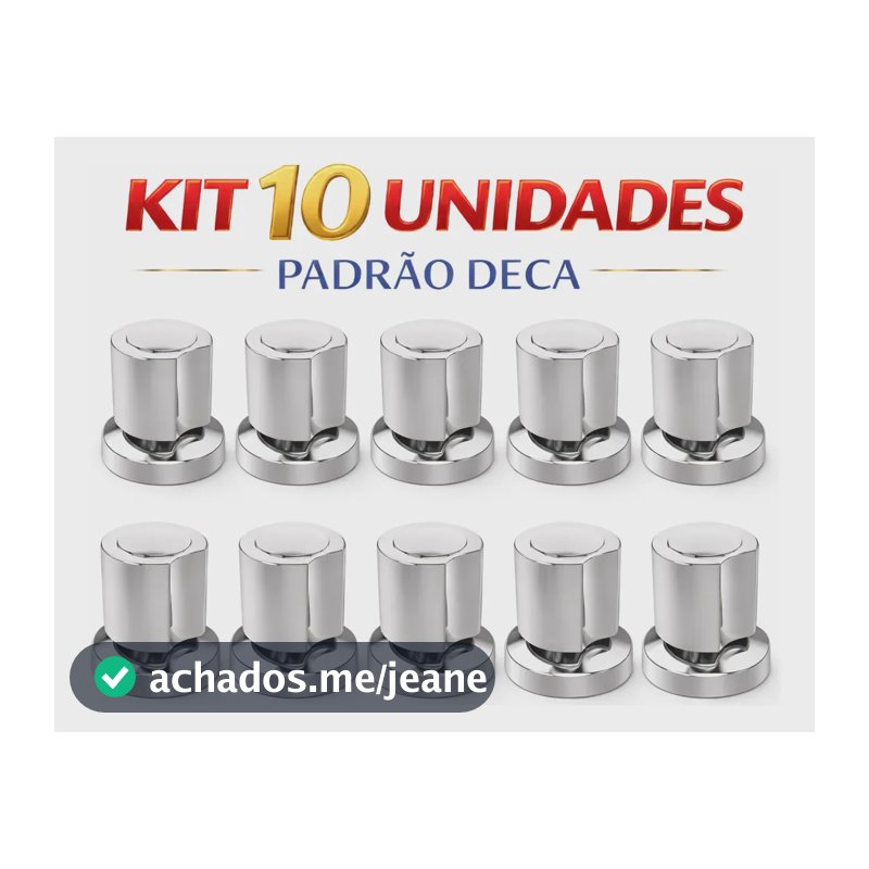 Kit 10 Acabamento Registro C40 Luxo Padrão Deca 1/2 a 3/4 e 1 Pol Metal Premium Alta Qualidade Metal Cromado