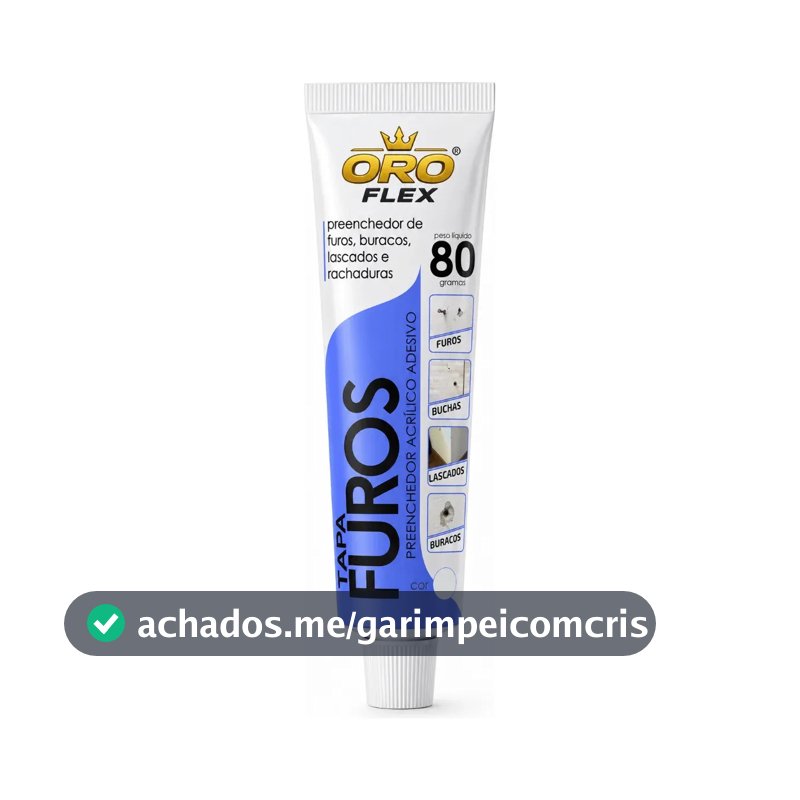 Massa Tapa Furos Branco OROFLEX 80g Para Azulejo Interior Banheiro Cozinha