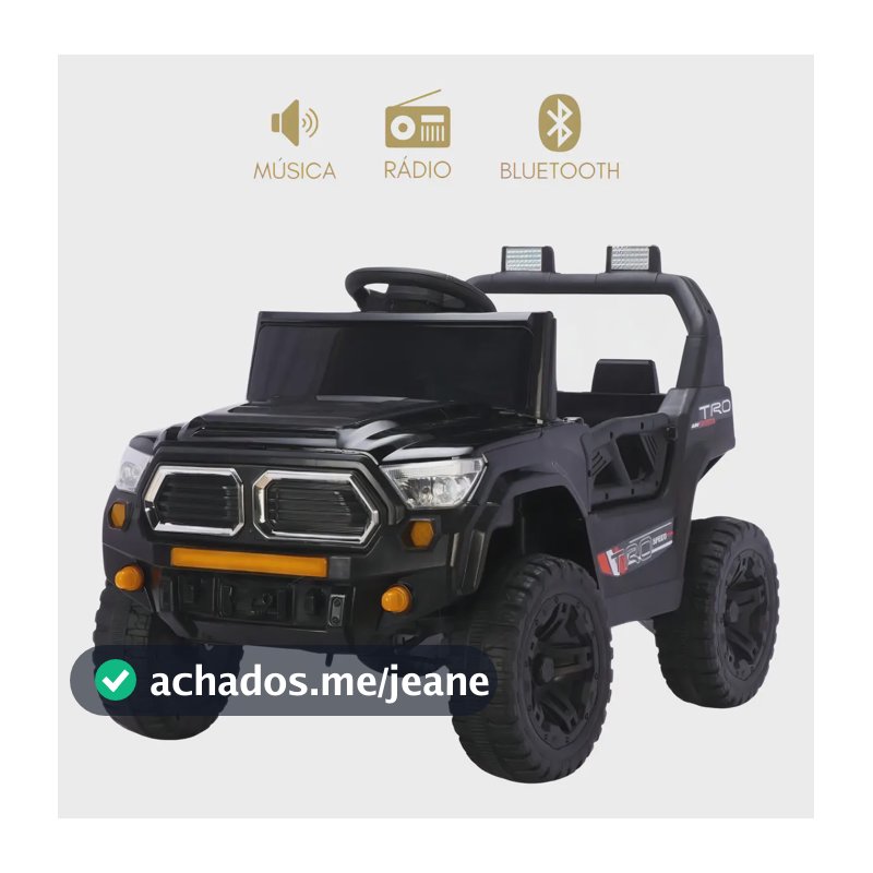 Jipe Elétrico Infantil Bang Toys Black Hawk X 12V Bivolt Com Bluetooth