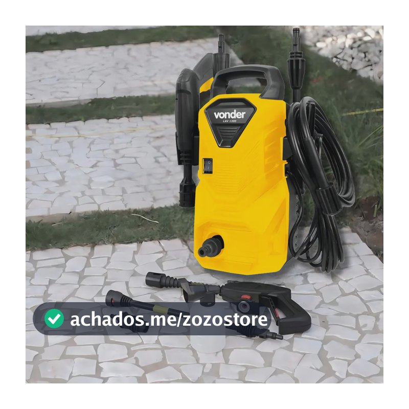 Lavadora de alta pressão Vonder Leve LAV1300 amarela e preta de 1200W