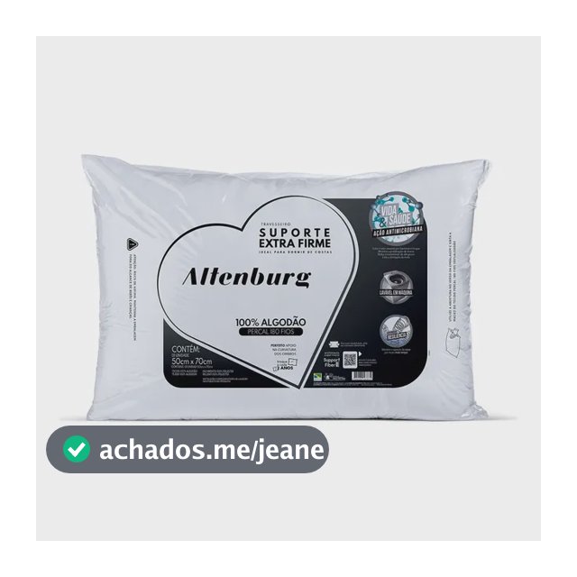 Travesseiro Altenburg Suporte Extra Firme Branco 50x70cm Alt Branco