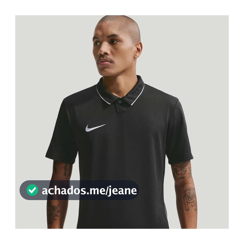 Camisa Polo Dri-fit Nike Park26 Masculina Preto/branco P