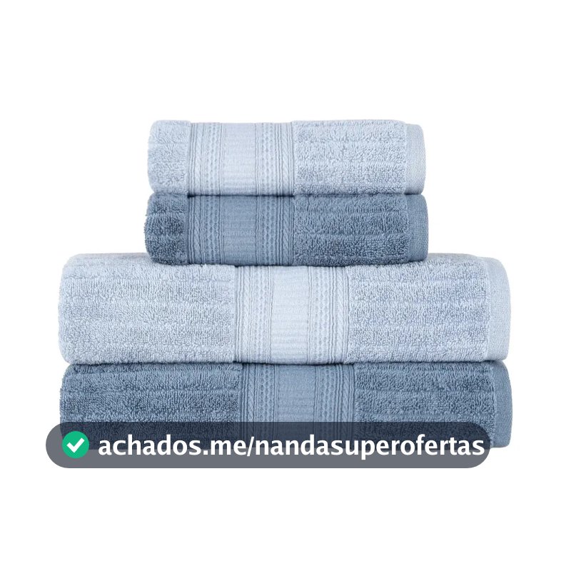 Jogo De Toalhas Buddemeyer Atena Fio Penteado Banho Azul/azul Claro 4 Peças