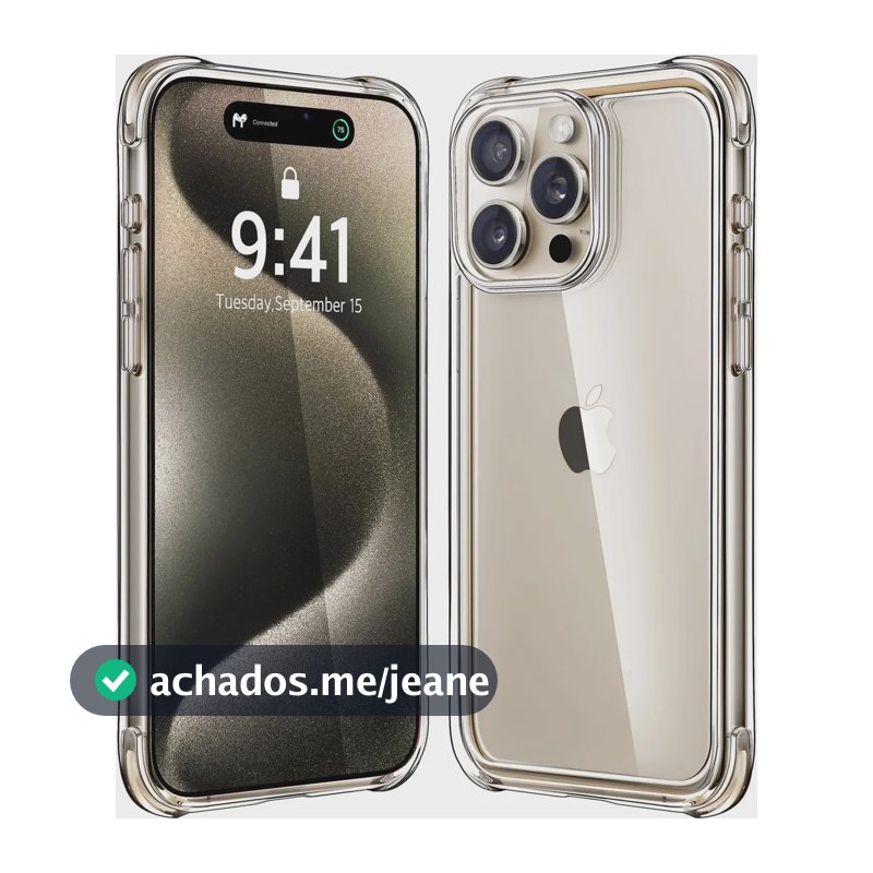 Capa Capinha Transparente Para iPhone 15 Pro Case Com Bordas Anti Impacto