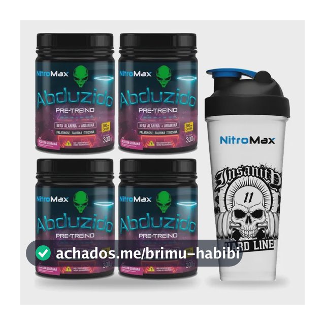 Kit 4x Pre Treino Abduzido 300g + Brinde - Nitromax