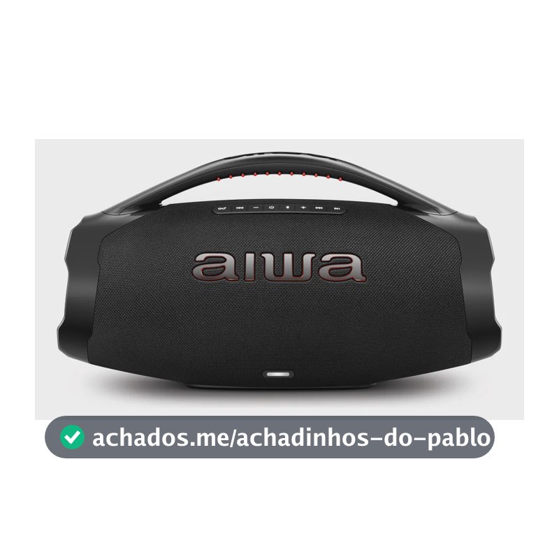 Caixa De Som Boombox Aiwa AWS-BBS-01-B 200w IP66 30hs De Bateria