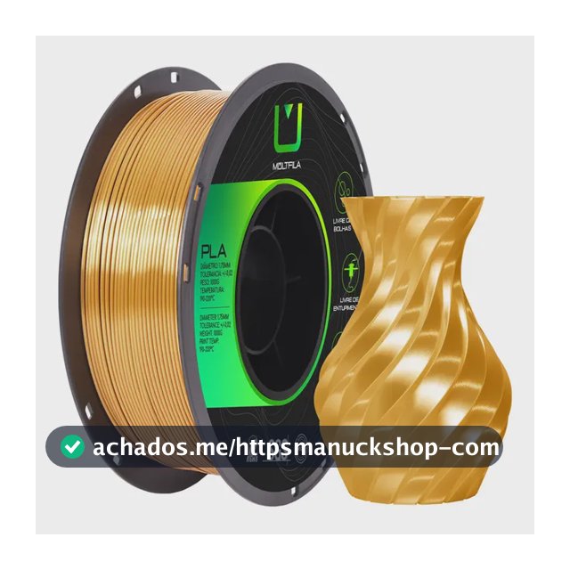 Filamento Pla Silk Ouro Envelhecido Metalizado 1kg Multfila Ouro Envelhecido
