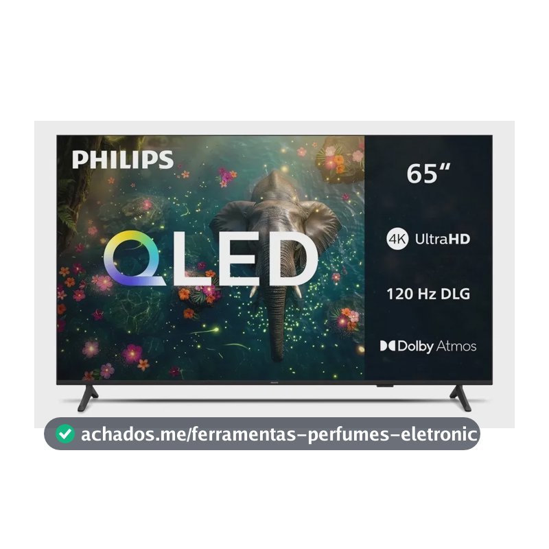 Smart TV Philips 65 polegadas QLED 4K UHD Wi-Fi Bluetooth 120 Hz DLG HDR10+ 65PQG7811/78