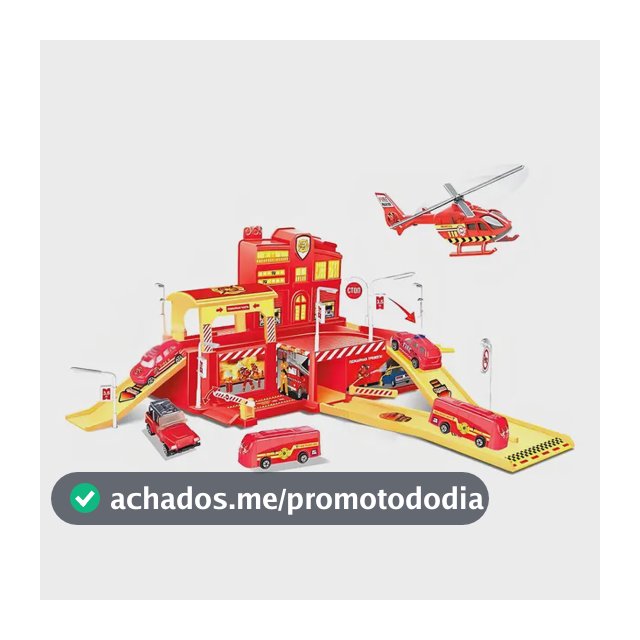 Pista de Carrinhos Infantil Bombeiro com 5 Veículos e Acessórios Maxi Toys
