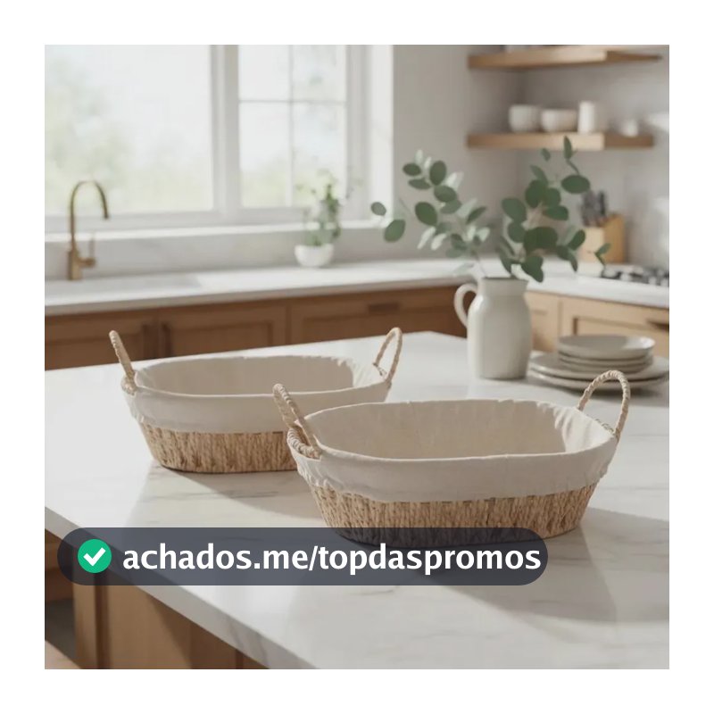 Cesta Com Alça E Forro Em Tecido 29 Cm X 20cm X 12cm - Wolff Creme