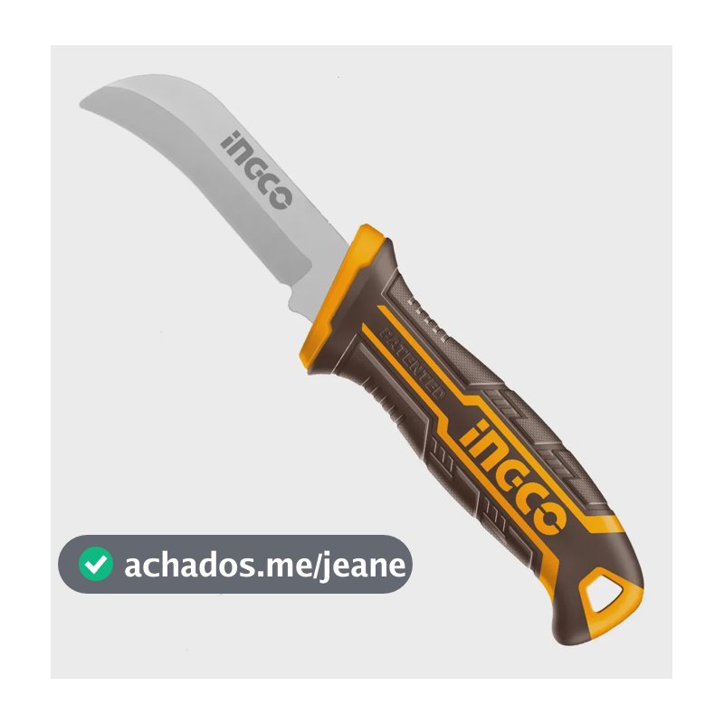 Faca Desencapadora De Cabos Ingco Lamina Curva 8 (200mm)