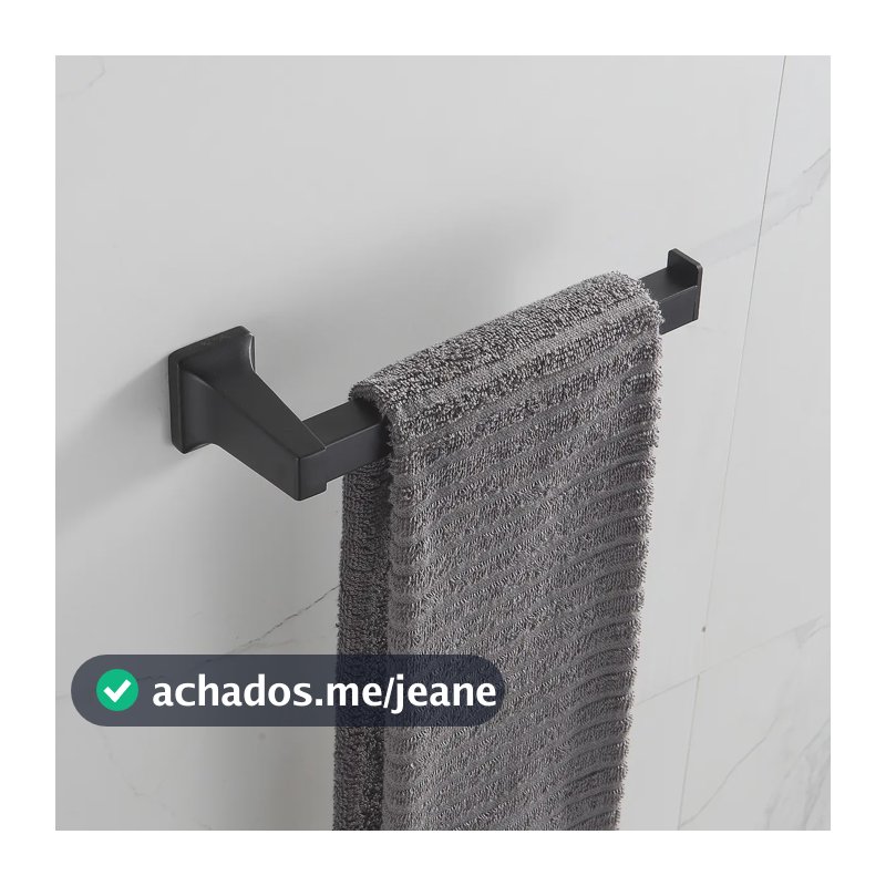 Porta Toalha De Rosto Preto Fosco Acessório De Banheiro Preto