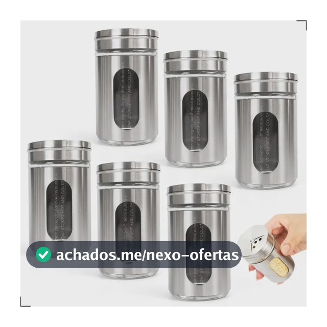 Kit C/ 6 Unidades Porta Temperos Em Aço Inox / Vidro - Bares E Restaurantes! Excelente Qualidade! Saleiro E Pimenteiro Prateado