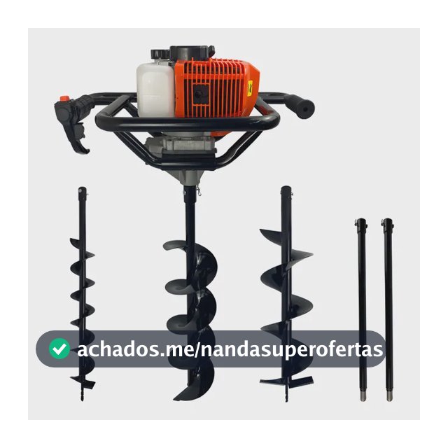 Perfurador Solo Trado Gasolina com 3 Brocas Extensão 1,20m Carbon Fak Laranja