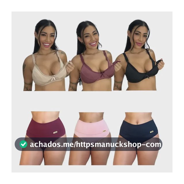 Kit Pós Parto 3 Calcinha Compressão + 3 Sutiã Amamentação