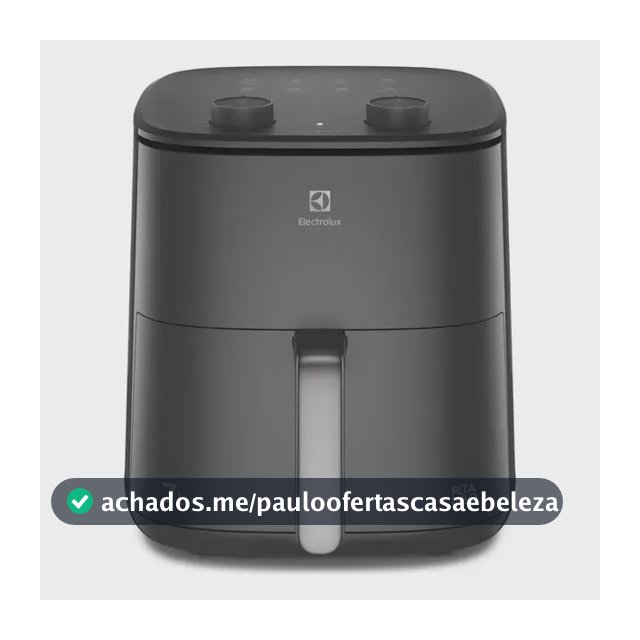Air Fryer Forno Electrolux 7L 1700W Digital Grade removível dupla camada Antiaderente 8 Receitas Programadas Aviso Sonoro Fritadeira Elétrica sem Óleo sistema de segurança automático EAF71 Cinza